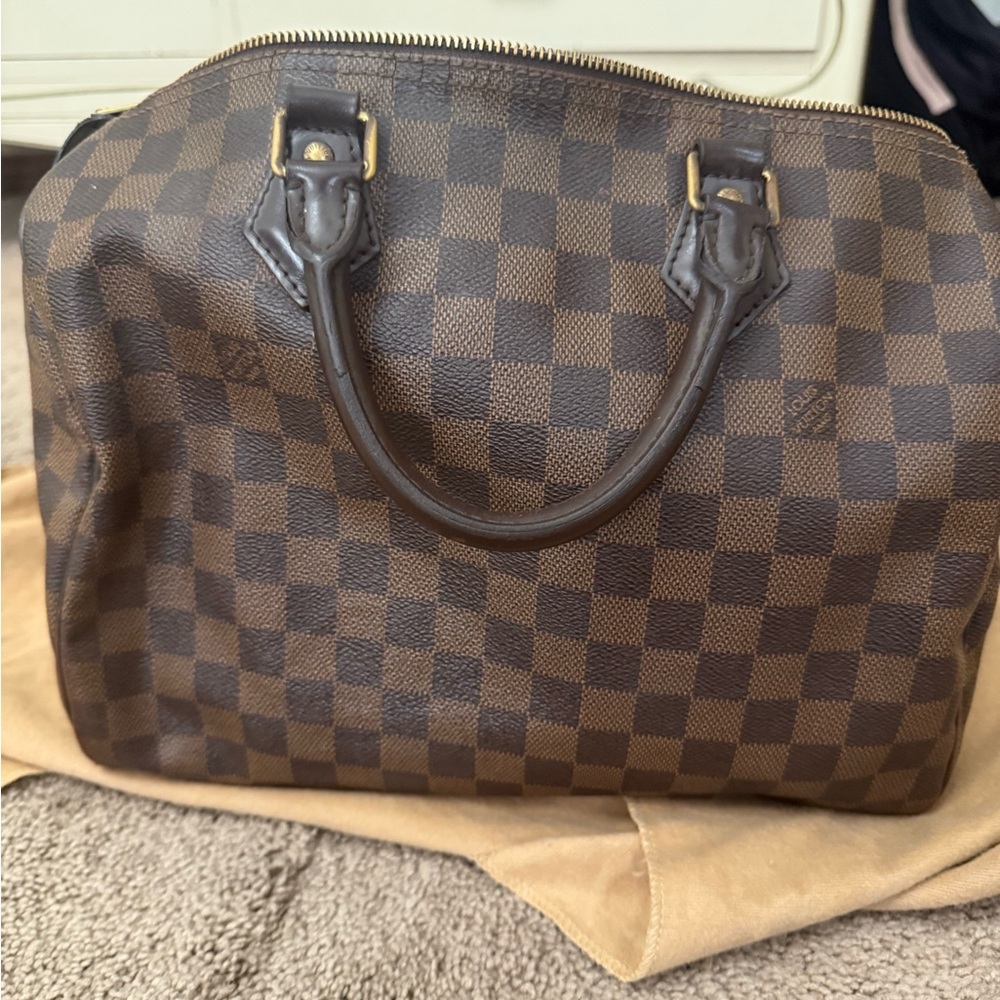 Louis Vuitton Brown Damier Ebene Canvas Speedy Tote